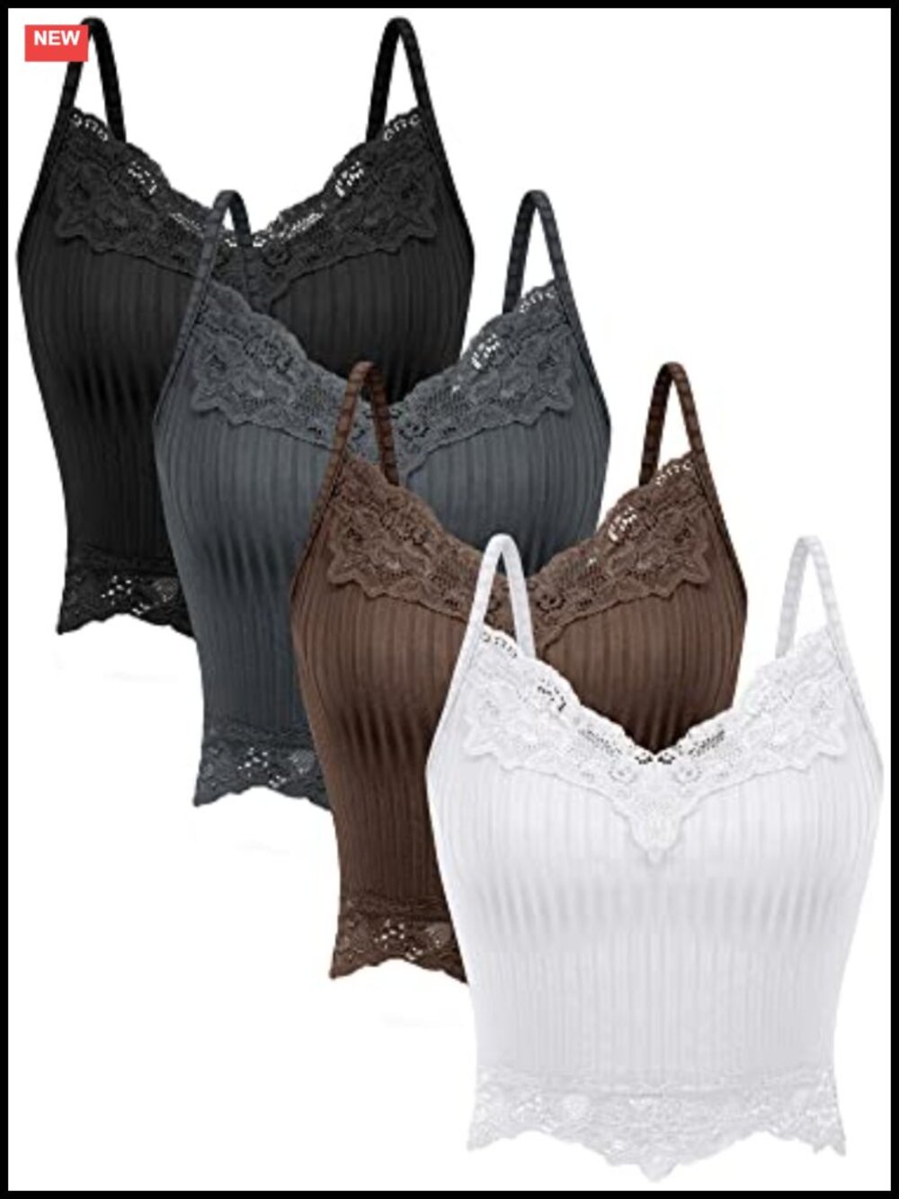 Lace Patchwork Crop Top Cami Sleeveless Y2K Tank Top